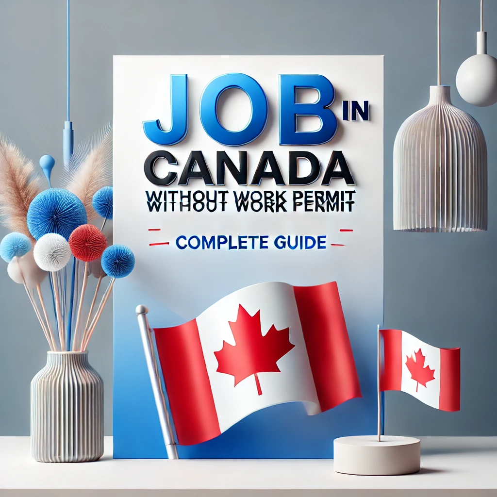An applicant filling out a job application online with a Canadian cityscape in the background.
