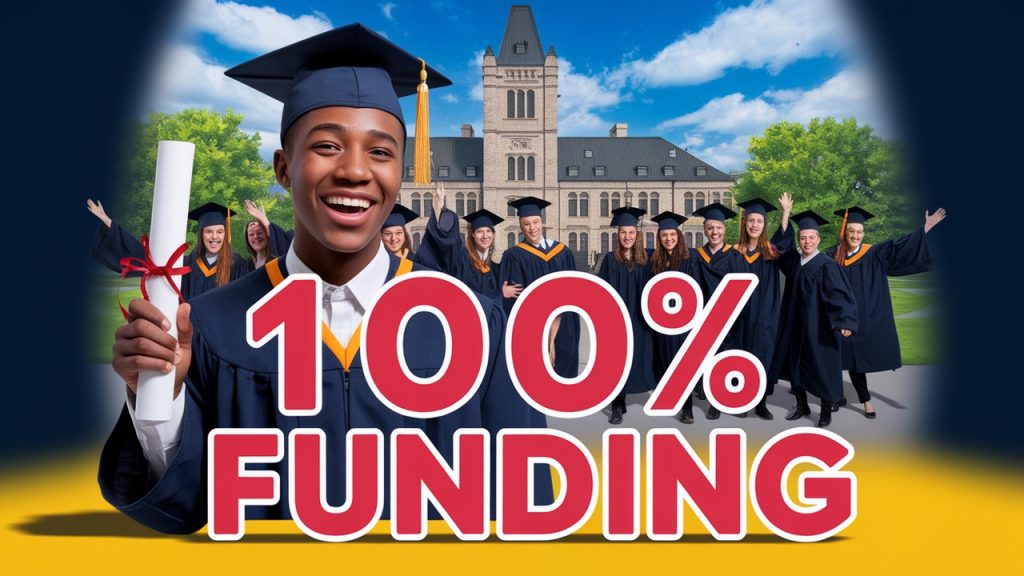 International student with contact us button for Canadian scholarship support.