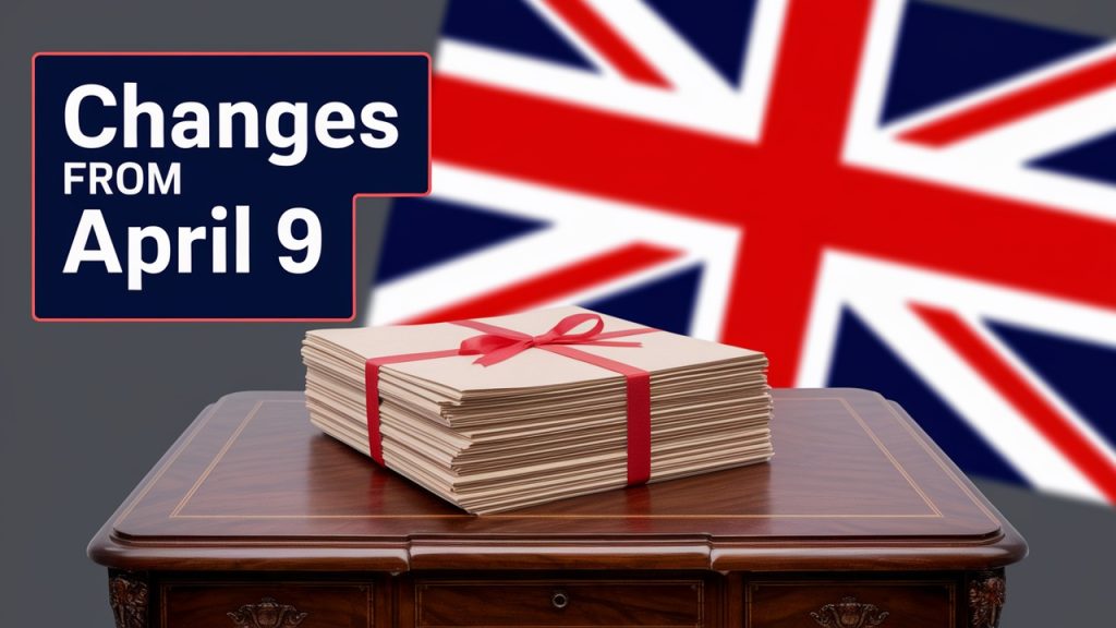"Overview of UK immigration changes effective April 9, 2025, highlighting fee increases and new policies"