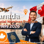 Canada Provincial Nominee Program (PNP) 2026 guide showing skilled workers applying for permanent residency through provincial nomination pathways.