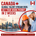 Skilled foreign professionals working in a Canadian technology company under the Canada Global Talent Stream 2026 work permit program.
