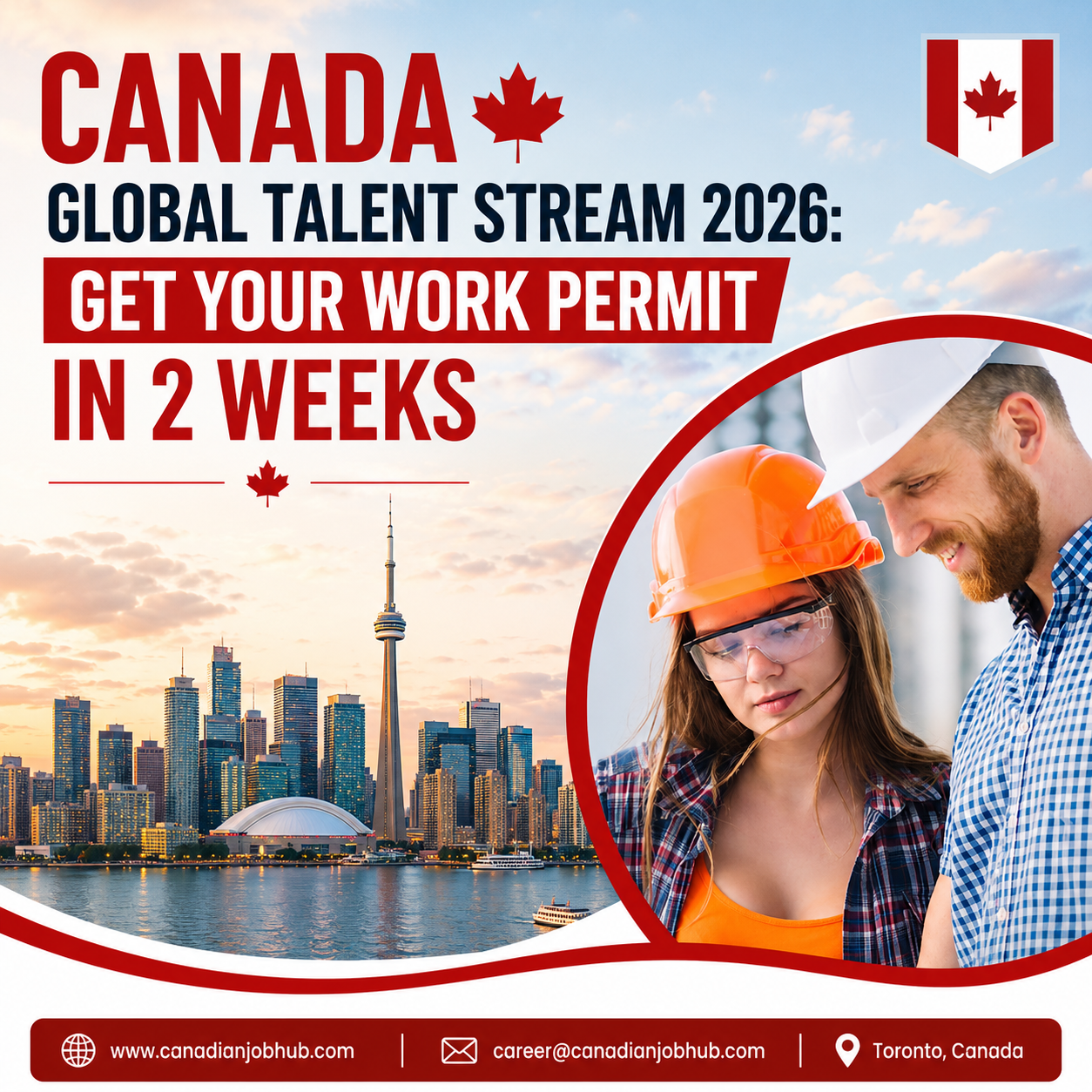 Skilled foreign professionals working in a Canadian technology company under the Canada Global Talent Stream 2026 work permit program.