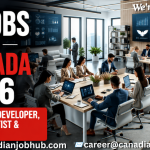 Software Developer, Data Scientist, and AI Engineer working in a modern Canadian technology company with Canada work visa and immigration concept.